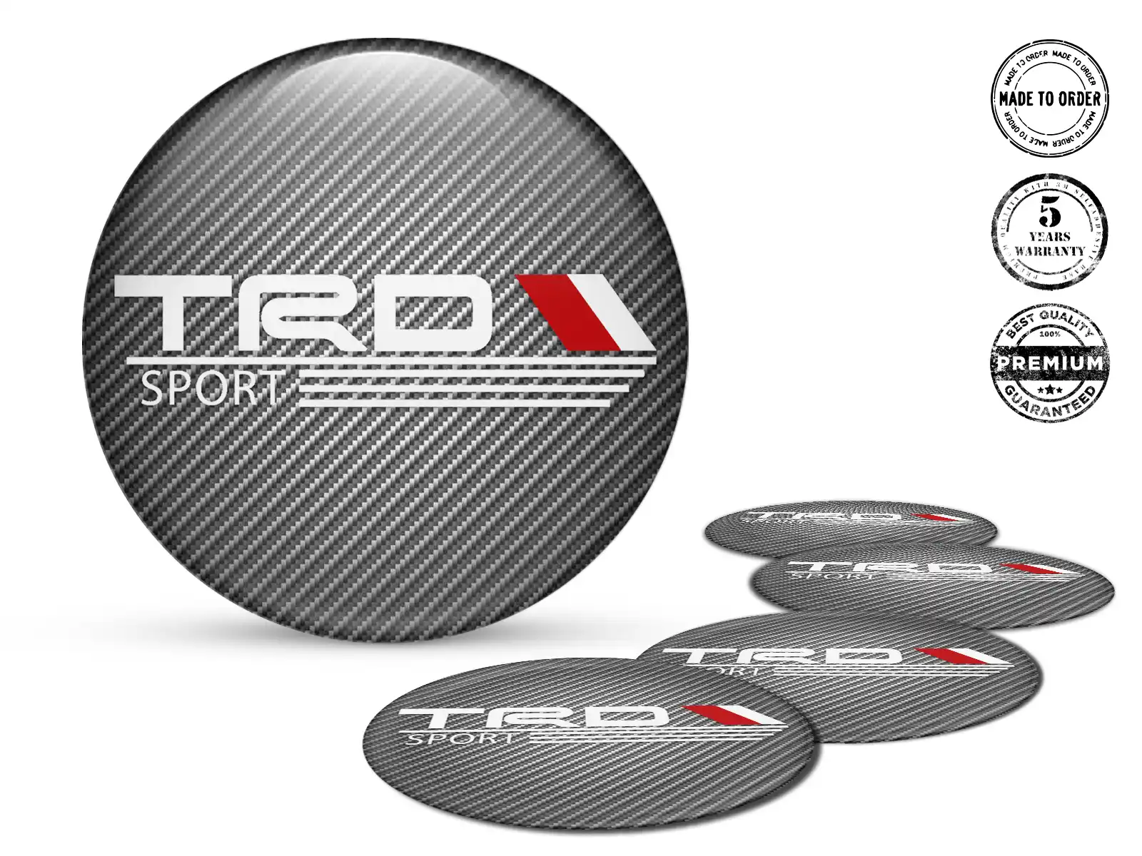 Toyota TRD Rim Stickers Style Stylish Domed Logos